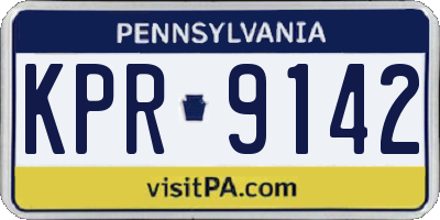 PA license plate KPR9142