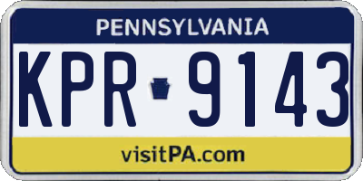 PA license plate KPR9143