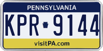 PA license plate KPR9144