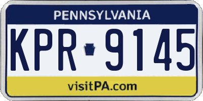 PA license plate KPR9145