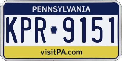 PA license plate KPR9151