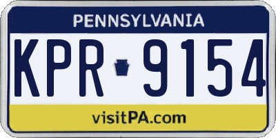 PA license plate KPR9154