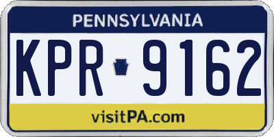 PA license plate KPR9162