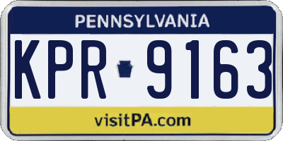 PA license plate KPR9163