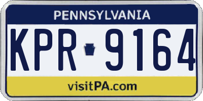 PA license plate KPR9164