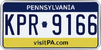 PA license plate KPR9166