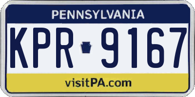 PA license plate KPR9167