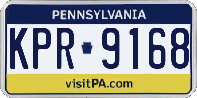 PA license plate KPR9168