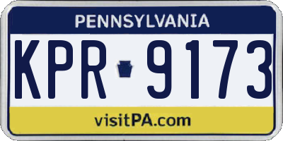 PA license plate KPR9173