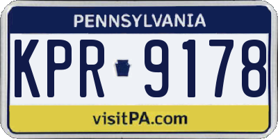 PA license plate KPR9178