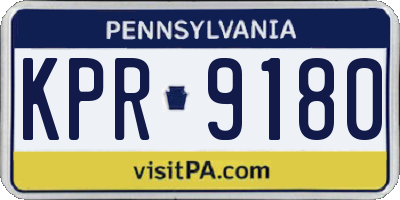 PA license plate KPR9180