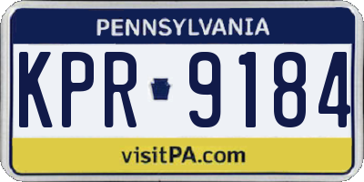 PA license plate KPR9184