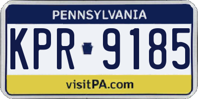 PA license plate KPR9185