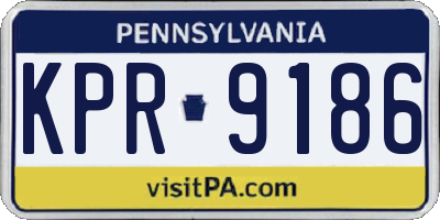 PA license plate KPR9186