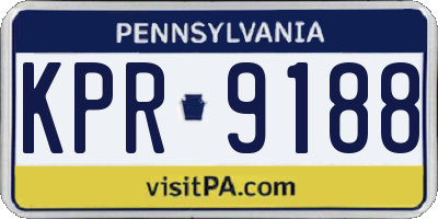 PA license plate KPR9188
