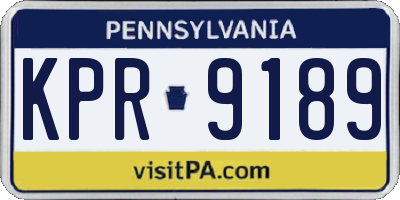 PA license plate KPR9189