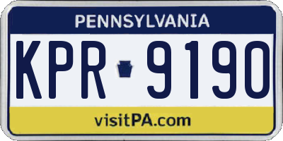 PA license plate KPR9190