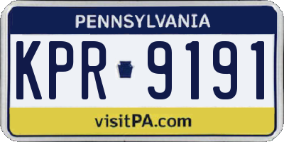 PA license plate KPR9191
