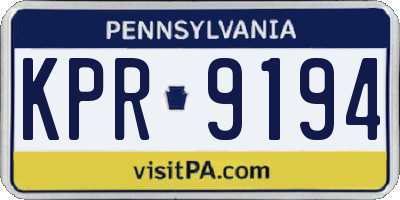 PA license plate KPR9194