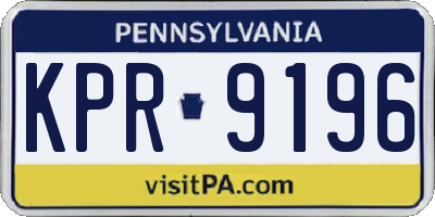 PA license plate KPR9196
