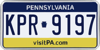 PA license plate KPR9197
