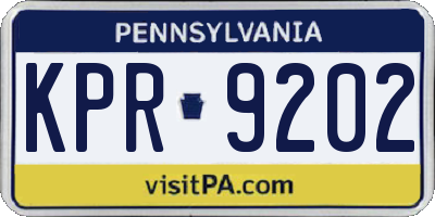 PA license plate KPR9202