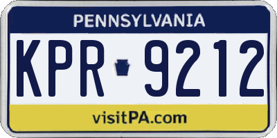 PA license plate KPR9212