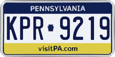PA license plate KPR9219