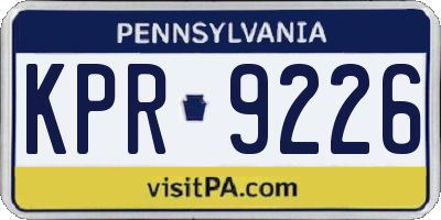 PA license plate KPR9226