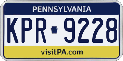 PA license plate KPR9228
