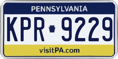 PA license plate KPR9229