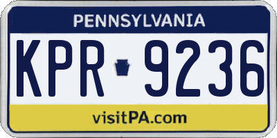PA license plate KPR9236