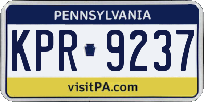 PA license plate KPR9237