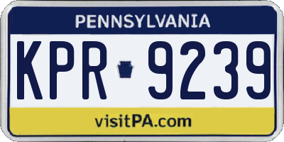 PA license plate KPR9239