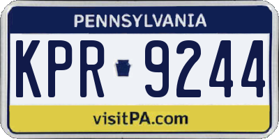 PA license plate KPR9244