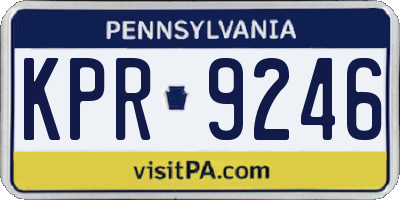 PA license plate KPR9246