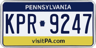 PA license plate KPR9247