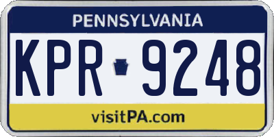 PA license plate KPR9248