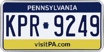 PA license plate KPR9249
