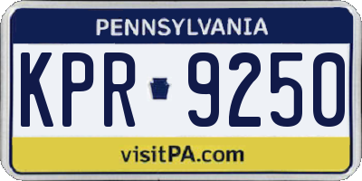 PA license plate KPR9250