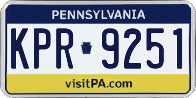 PA license plate KPR9251