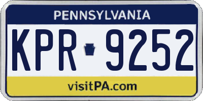 PA license plate KPR9252