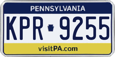 PA license plate KPR9255