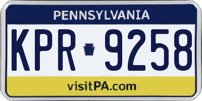 PA license plate KPR9258