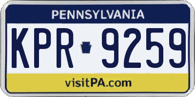 PA license plate KPR9259