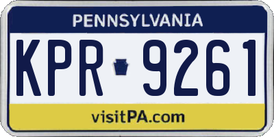 PA license plate KPR9261