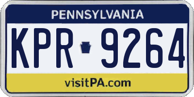 PA license plate KPR9264