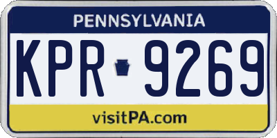 PA license plate KPR9269