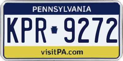 PA license plate KPR9272
