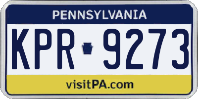 PA license plate KPR9273